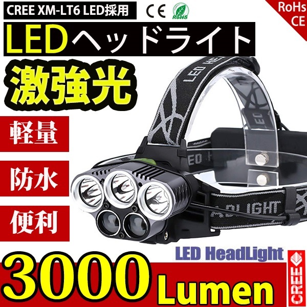 強力照射ズームヘッドライト➕携帯LEDズームライト2点セット （楽天 