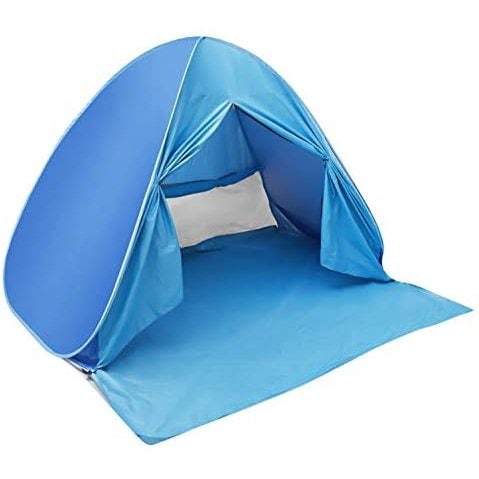 ワンタッチ日よけテント カーテン付き 3-4人用 UPF50+ サンシェード