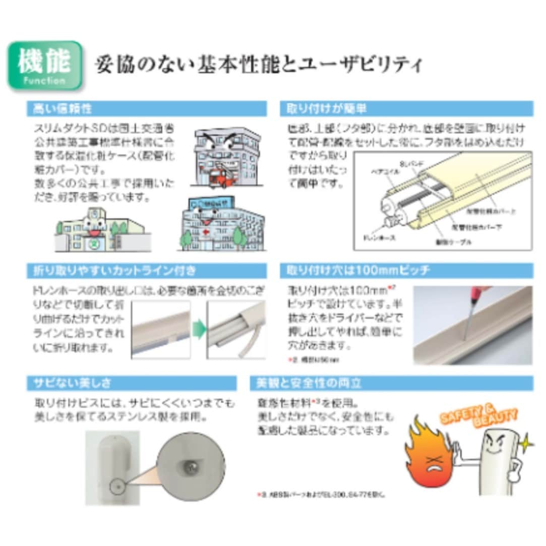 スリムダクト　エアコン施工部材 SD-77-I エアコン 室外機 部品 スリムダクト SD アイボリー 配管化粧