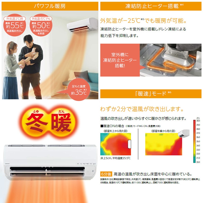 エアコン 18畳用 コロナ リララ 2025年モデル SPKシリーズ ホワイト 冬
