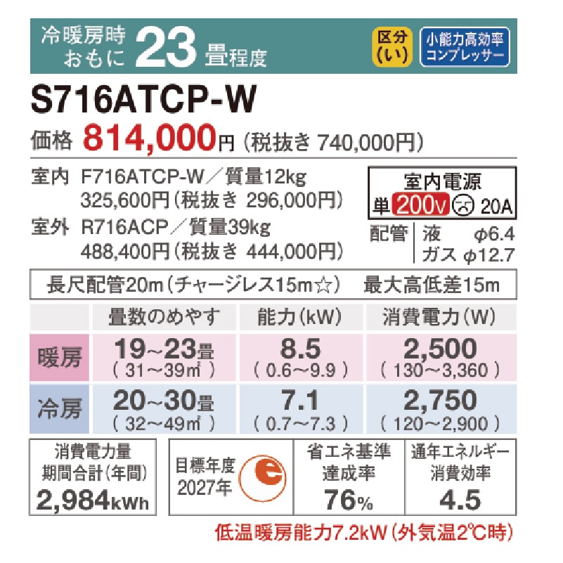 エアコン 23畳用 ダイキン 2026年モデル CXシリーズ ホワイト クーラー