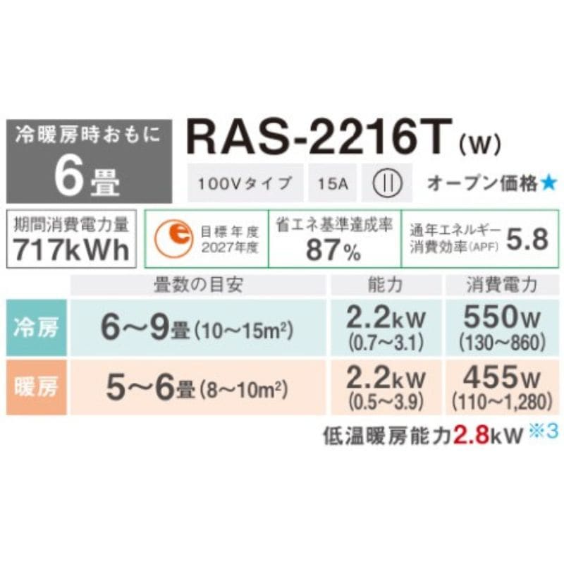 東京 神奈川地域限定 標準取付工事費込 エアコン同配 6畳用 東芝 2026