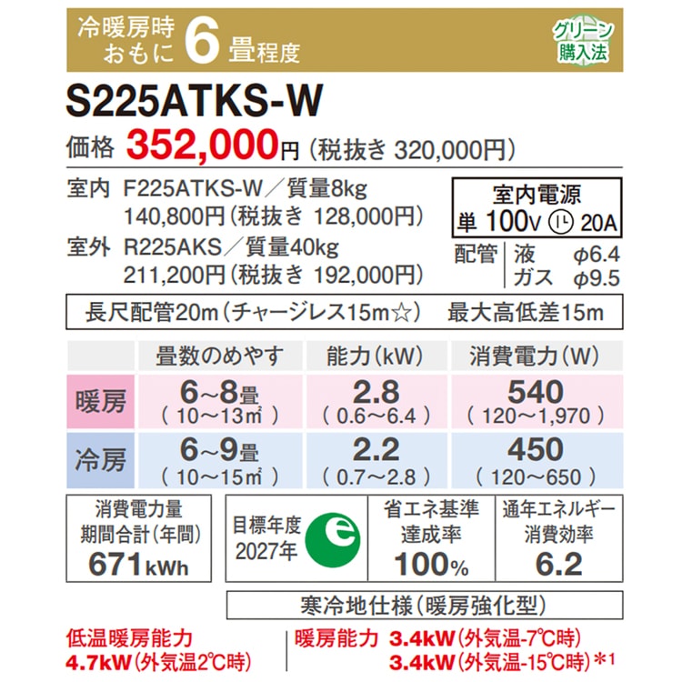エアコン おもに6畳 ダイキン スゴ暖 KXシリーズ 2025年モデル 高暖房