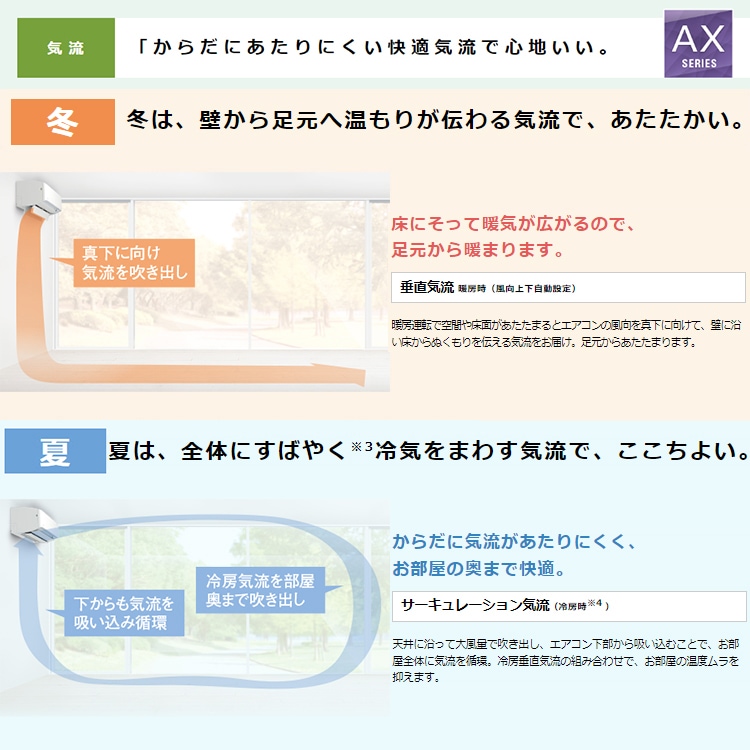 エアコン 主に26畳 ダイキン 2024年 モデル AXシリーズ ホワイト