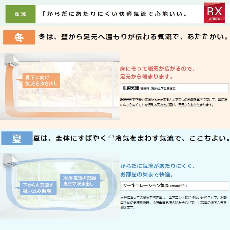 エアコン 主に6畳 ダイキン 2024年 モデル RXシリーズ ホワイト