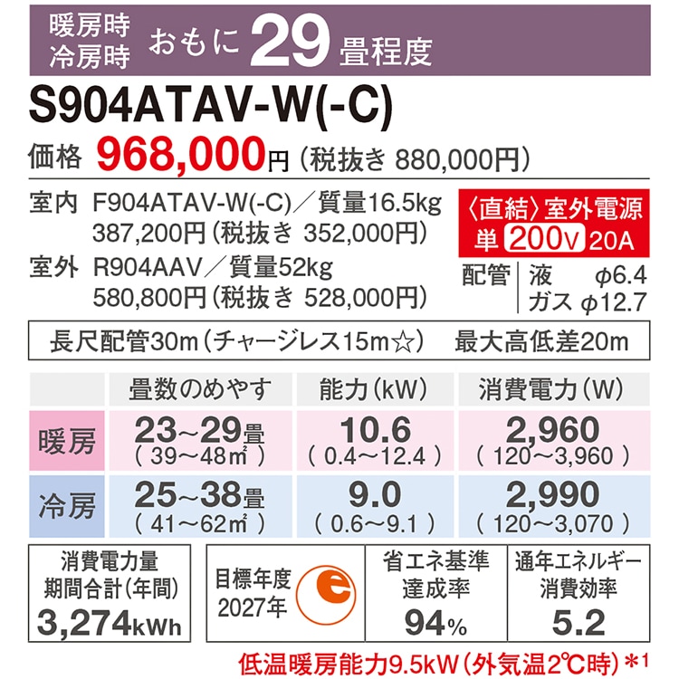  29 Ÿ  2024ǯ ǥ AX꡼ ۥ磻  ꡼  ñ200V S904ATAV-W