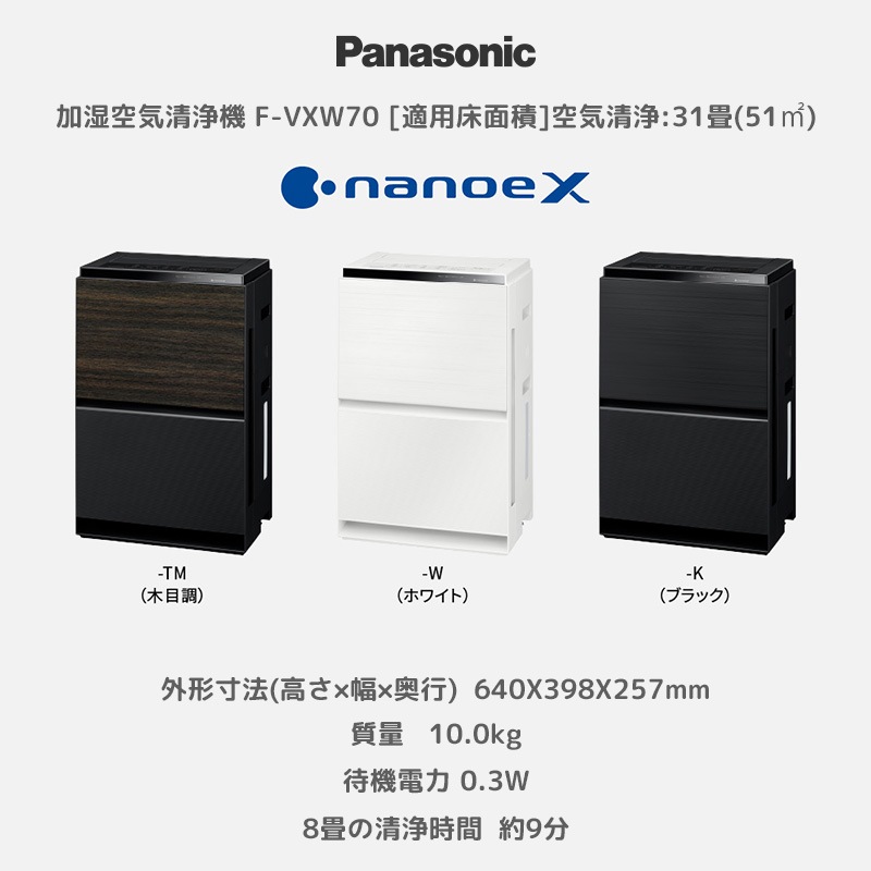 Panasonic 加湿空気清浄機 F-VXT90-TM