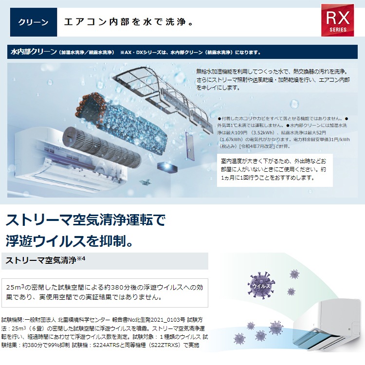 エアコン 主に14畳 ダイキン 2024年 モデル RXシリーズ ホワイト うる