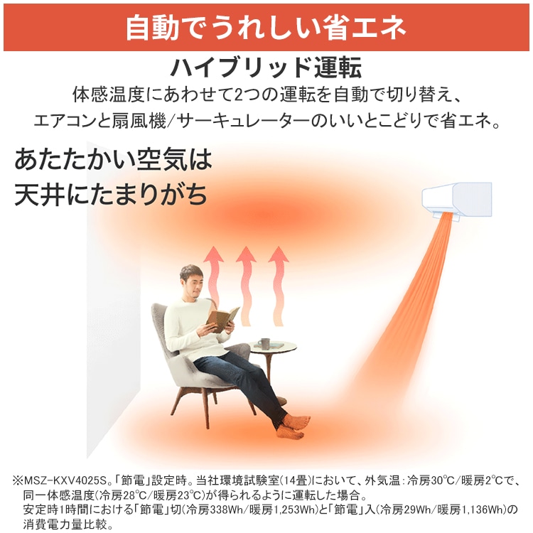 エアコン 主に6畳用 三菱電機 ズバ暖霧ヶ峰 KXVシリーズ 2025年