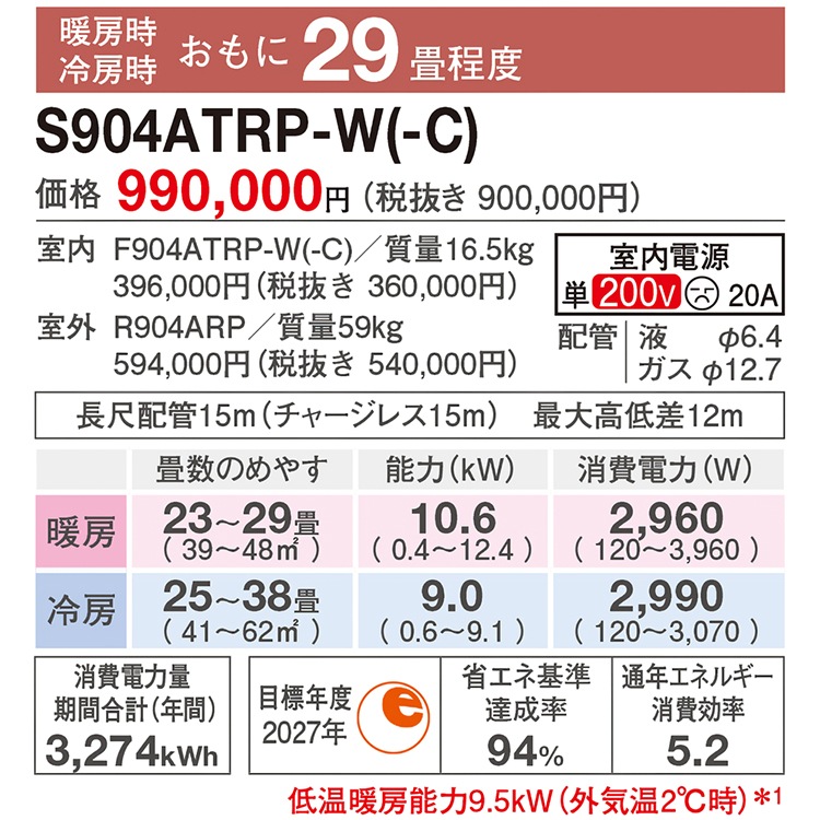 エアコン 主に29畳 ダイキン うるさら 2024年 モデル RXシリーズ