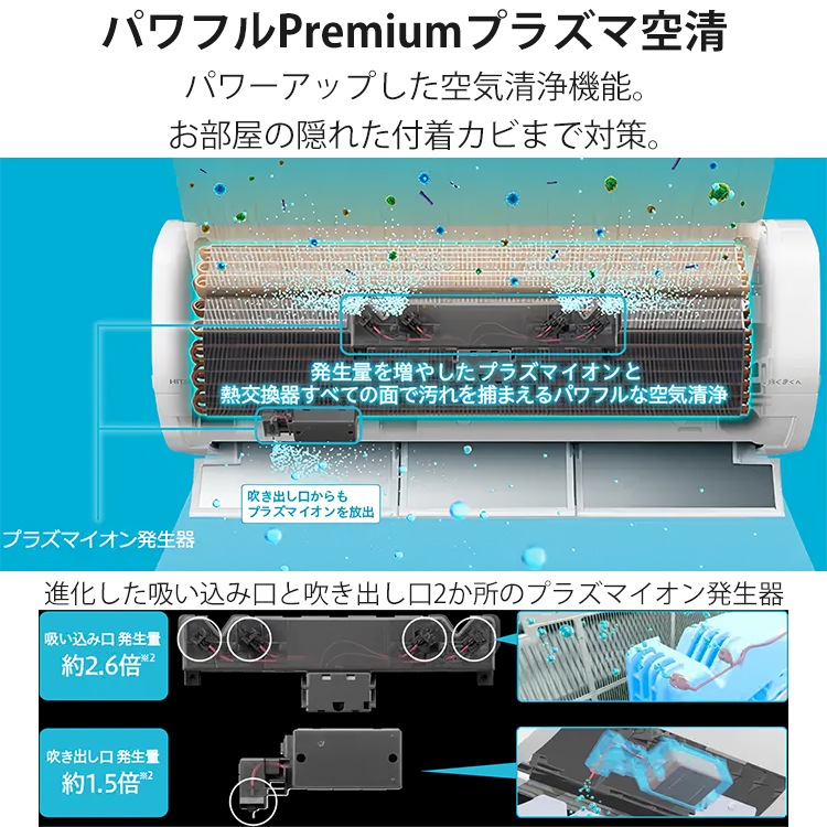 日立白くまくん 取り外し済エアコン本体と室外機