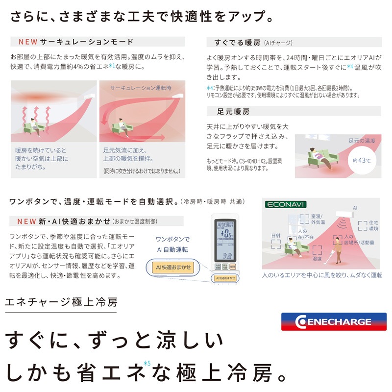 エアコン 主に14畳 パナソニック エオリア 2024年 モデル HXシリーズ