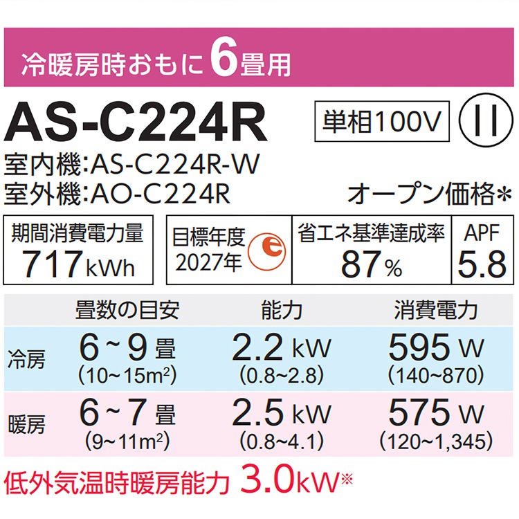  ϰ ɸչ  ٻ̥ͥ C꡼ 6 2024ǯǥ ˼  Ǯ ⤵250mmΥѥ 󥵡 ñ100V AS-C224R-W-TK