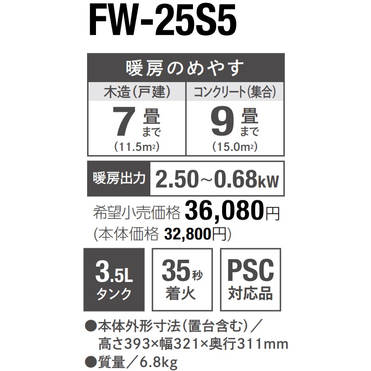 石油ファンヒーター ダイニチ 主に7畳用 Sタイプ 木造7畳 コンクリート