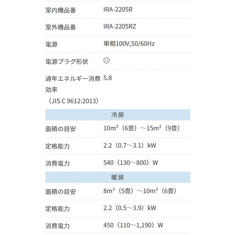 スナフのかばんアイリスオーヤマエアコンIRA-2205R 6畳 2024年 Amazon.co.jp: アイリスオーヤマ エアコン 6畳 2.2kw IRA-2205R
