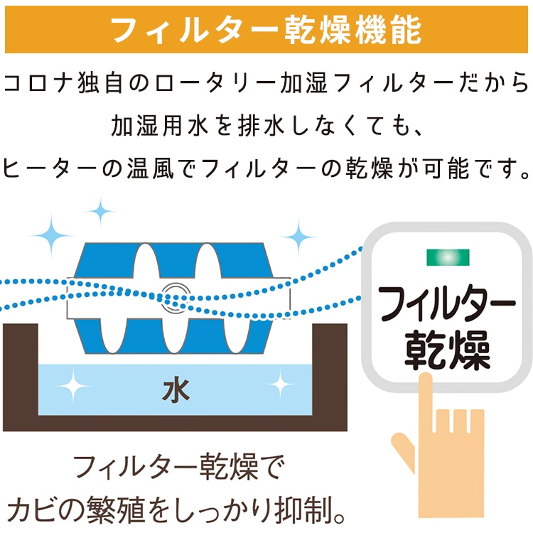 加湿器 コロナ 主に12畳 UF-Hシリーズ ハイブリット式 除菌 セルフ