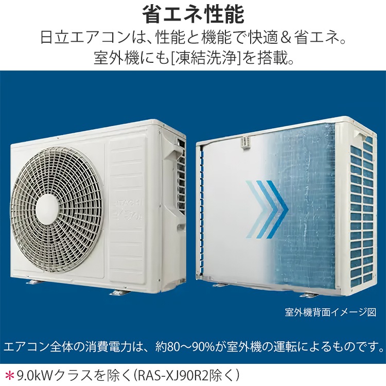 エアコン おもに29畳 日立 白くまくん XJシリーズ 2024年モデル
