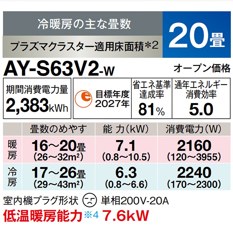 エアコン おもに20畳 シャープ Vシリーズ 2024年モデル フィルター自動