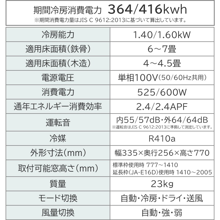 ウインドエアコン ハイアール 冷房専用 窓エアコン 単相100V
