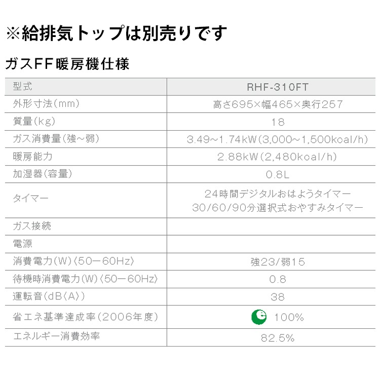 リンナイ ガスFF暖房機 都市ガス 13A 木造8畳 コンクリート造10畳~12畳