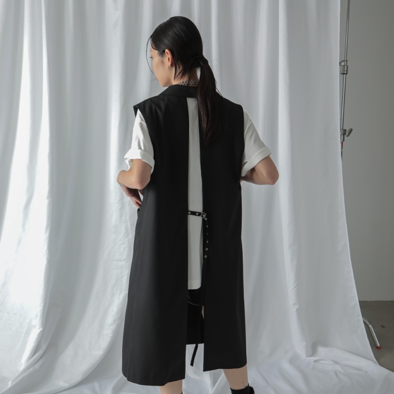 新品◎RADIATE／定価1.9万円 セレモニーにも◎バックプリーツ ロングジレ バックプリーツ ロング ジレ[品番：ORGW0008932]｜Eclat one