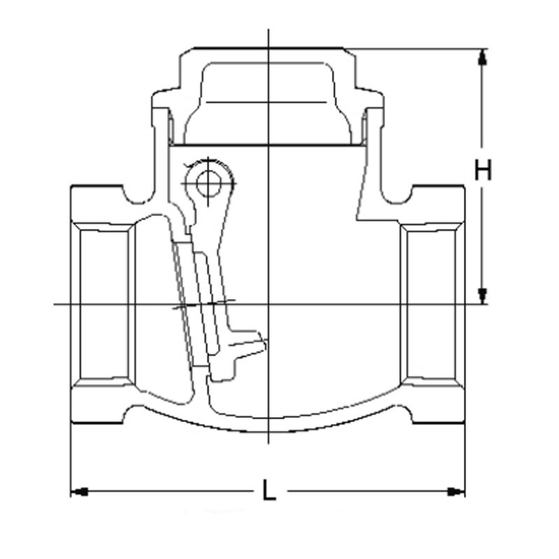 KITZ 逆止弁 チャッキ弁 125型/R-50A 50mm ねじ込み式スイングチャッキ