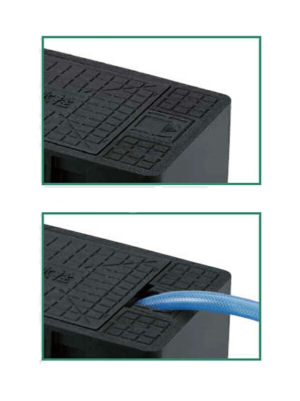 格安・散水栓BOX耐圧仕様×2個セット＋散水栓×2（1/2) 散水栓ボックス（床面用） | 商品のご案内 | SANEI｜デザイン性