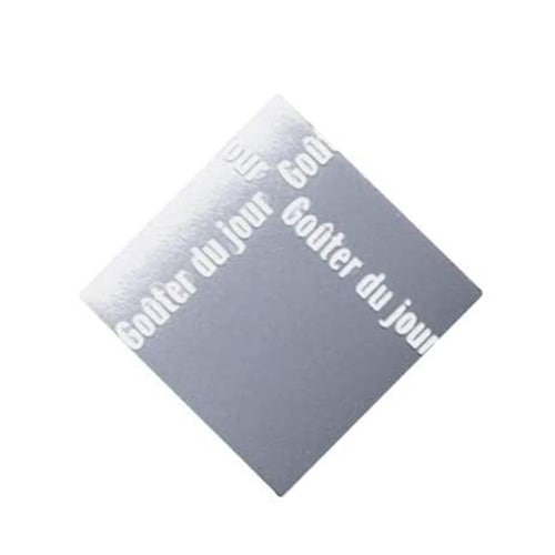 のりなしラベル スクエア 銀（20角） 銀箔押しのみ【ケーキ ピック ラベル ケーキかざり ケーキトッパー】