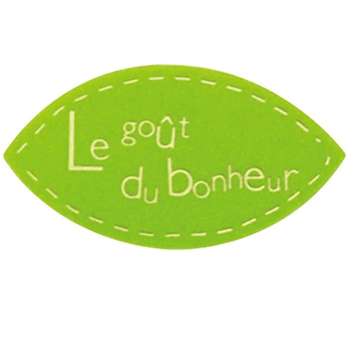 【ケーキピック】エコPAO　のりなしラベル リーフステッチ　200個※植物由来原料配合
