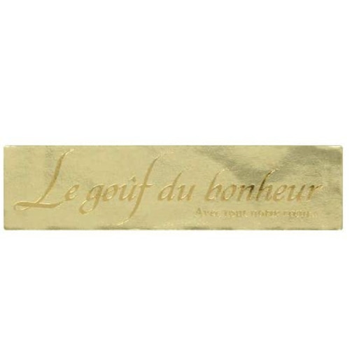 のりなしラベル 長角 ツヤ金　200枚【ケーキ ピック ラベル デコレーション ミニピック ケーキかざり ケーキトッパー】