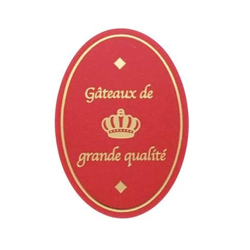 のりなしラベル王冠　赤　200枚セット【ケーキ ピック　ラベル デコレーション　ケーキ飾り】