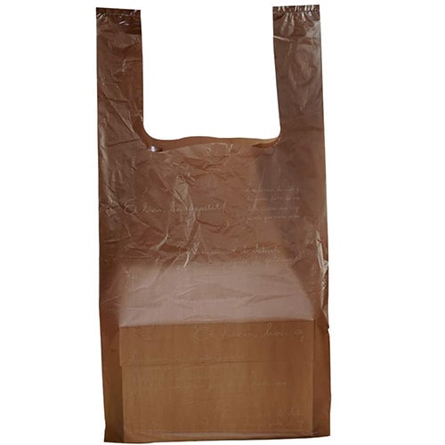 【手提げ袋】エコ PAO レジバッグ フレンチショコラ S30　2,000枚【180×120×410H　バイオマスPE30%配合　無料配布可能　エコ対応　テイクアウト袋　持ち帰り袋】