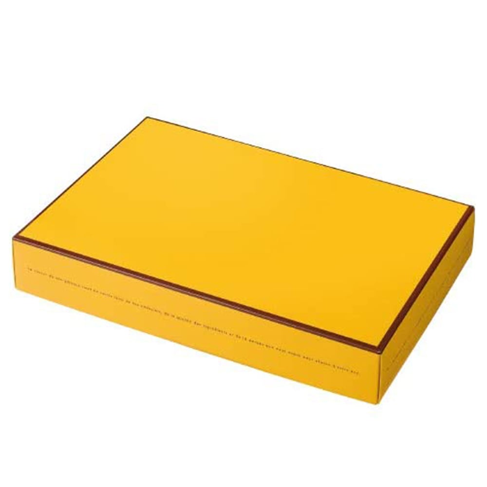 【送料無料】【高さ調節ができる45・55mm菓子箱】ドゥミセック　15個用箱　イエロー（内寸202×320×55H）　100個