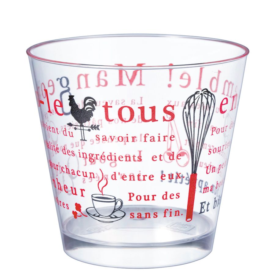 【プラスチックカップ】エコPAO PS 76-185 スタンダードカップ U (b) ボナペティ 赤　500個