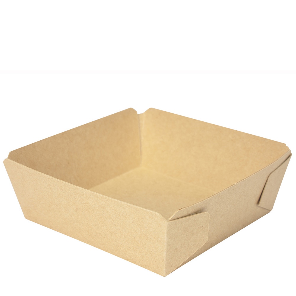 【紙トレー・直置きOK】84角 紙カップ(クラフト)RN　2,000個