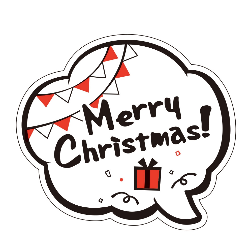 【シール】吹き出し型シール Merry Christmas　100枚