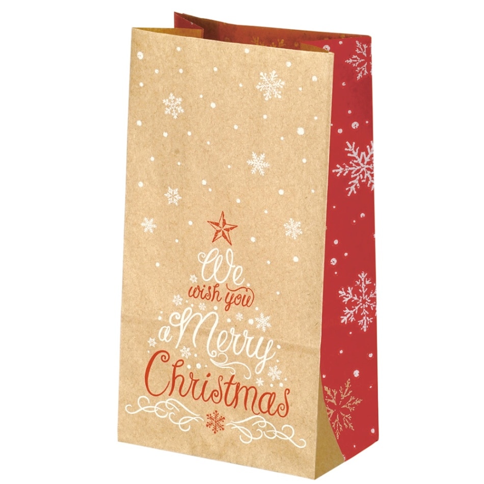 ■【ラッピング袋】角底袋№1 メリークリスマス　200枚