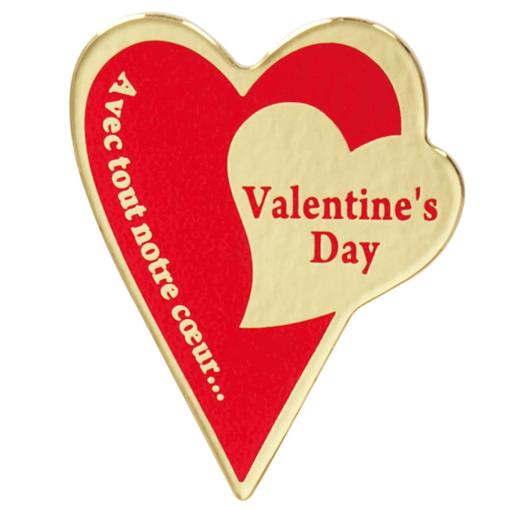 ■【バレンタインデー｜ピック】のりなしラベル バレンタイン ダブルハートR/G　300枚