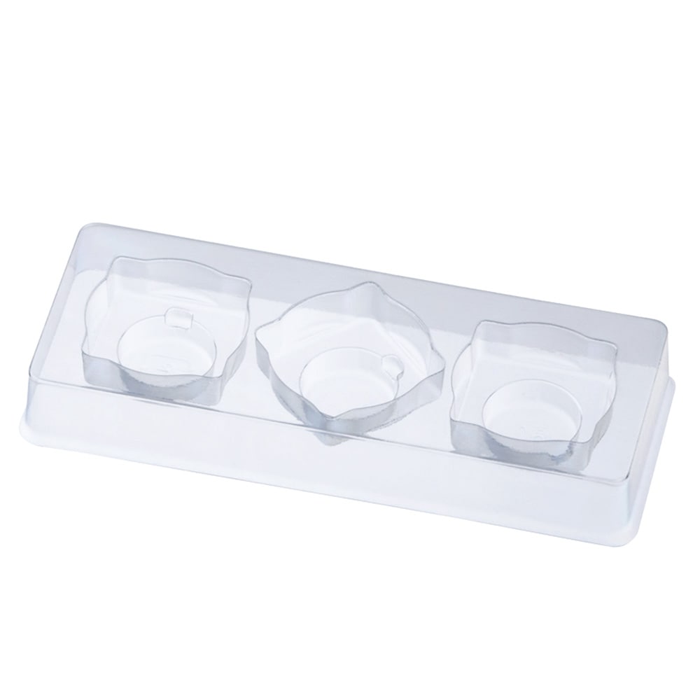 ■【ボンボンチョコトレー】PSチョコレートトレー27角 3個用 クリア　100個