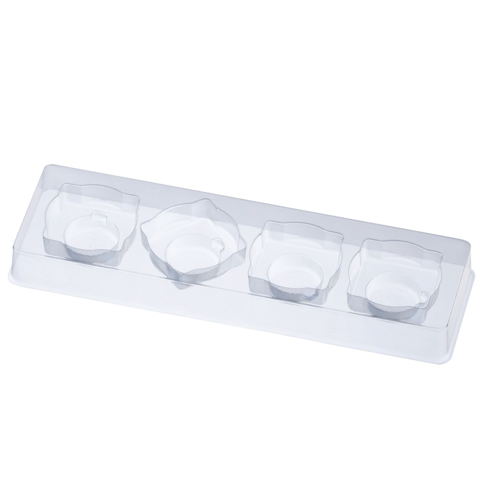 ■【ボンボンチョコトレー】PSチョコレートトレー27角 4個用 クリア　100個