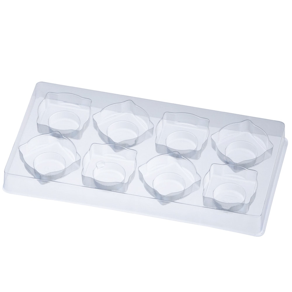 ■【ボンボンチョコトレー】PSチョコレートトレー27角 8個用 クリア　100個