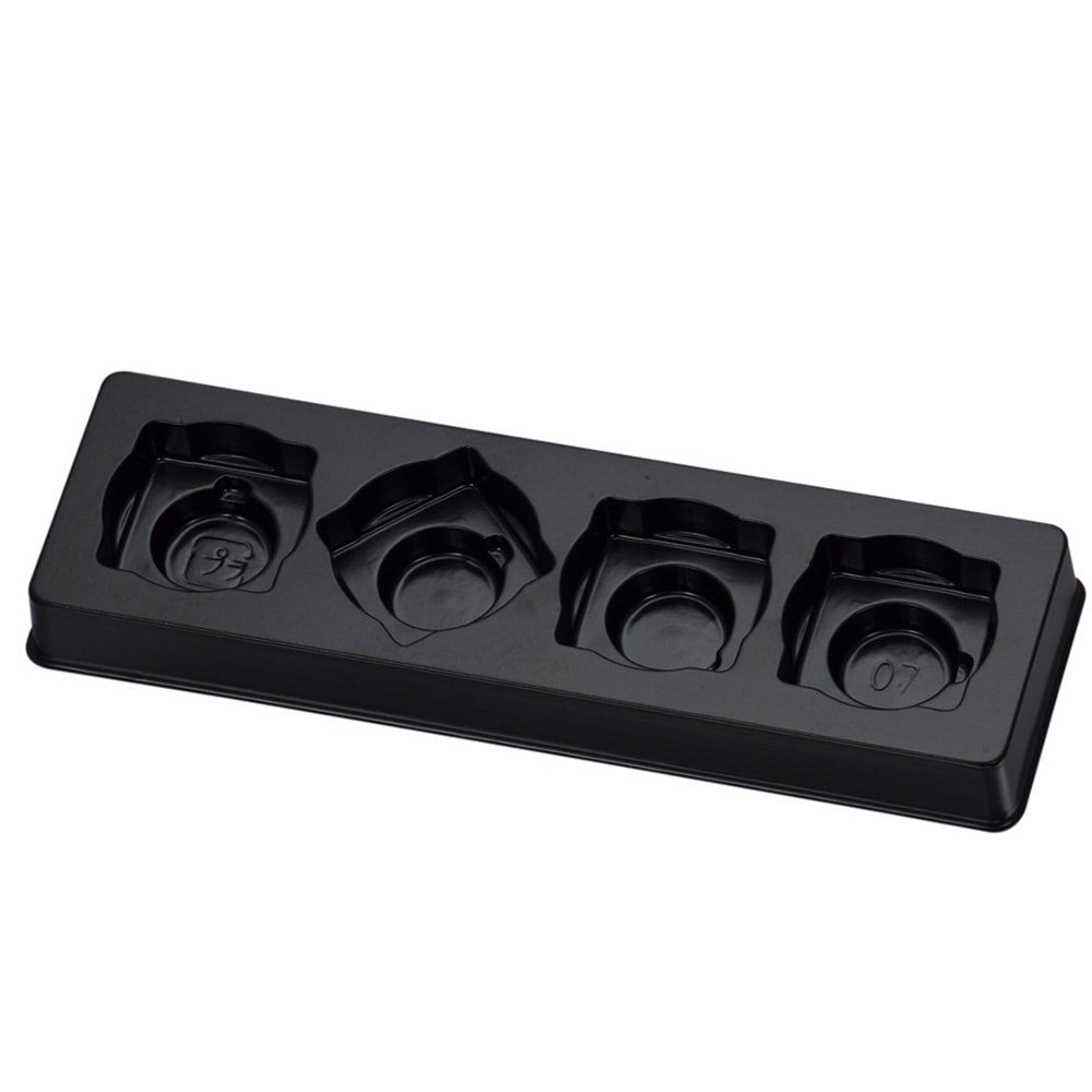 ■【ボンボンチョコトレー】PSチョコレートトレー27角 4個用 黒　100個