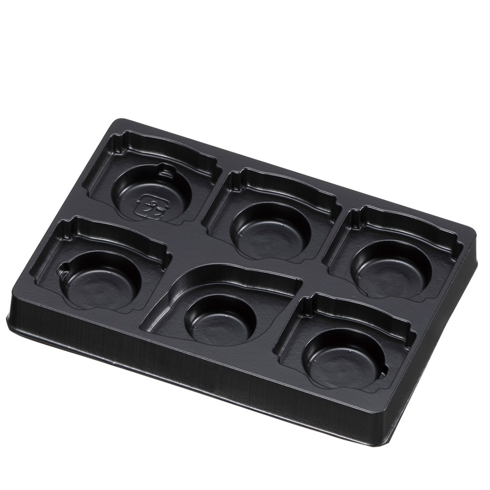 ■【ショコラトレー】PS チョコレートトレー 6個用 黒　100個