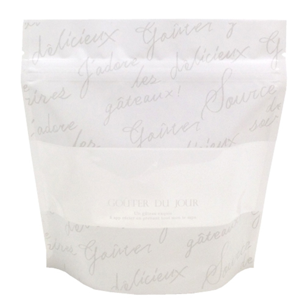 【チャック付き菓子袋】バリアPET ST袋 グテホワイト(160×80×170ミリ) 1,000枚