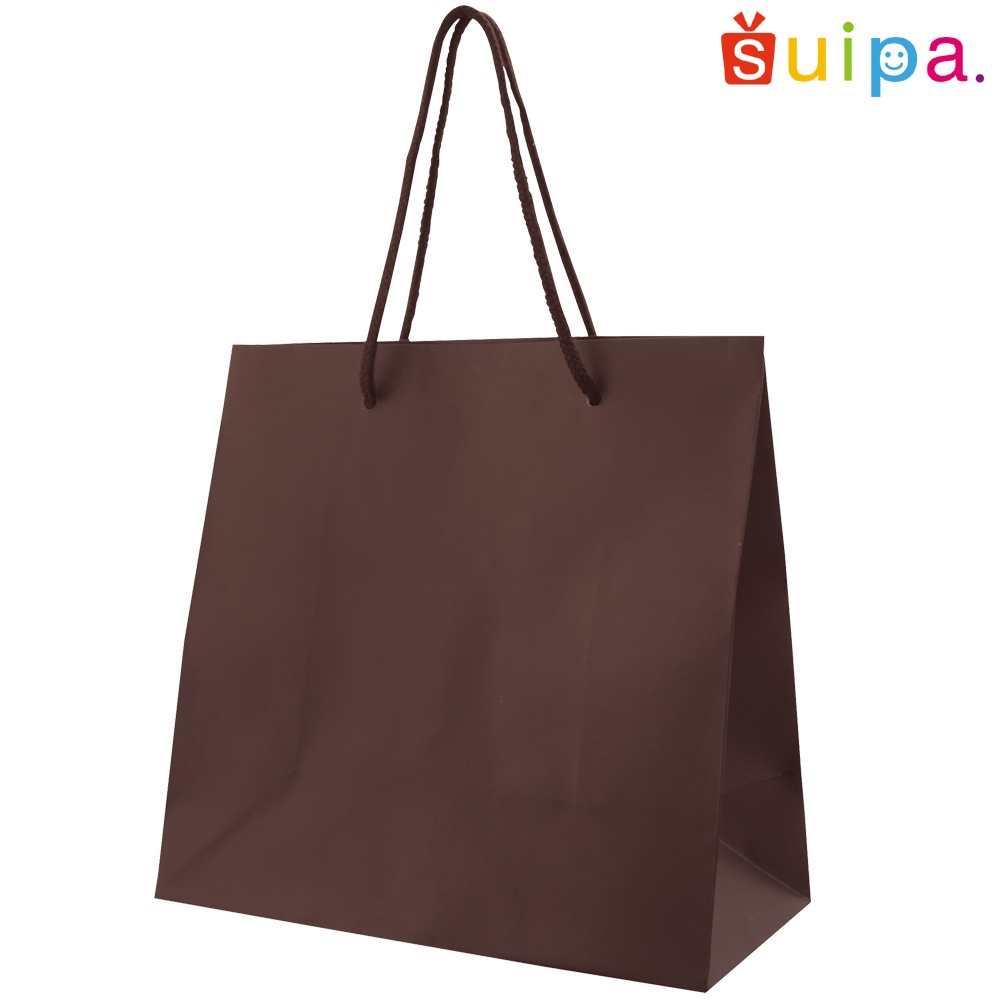 【バレンタイン｜手提げ紙袋】ペーパーギフトバッグ（茶） M　100枚