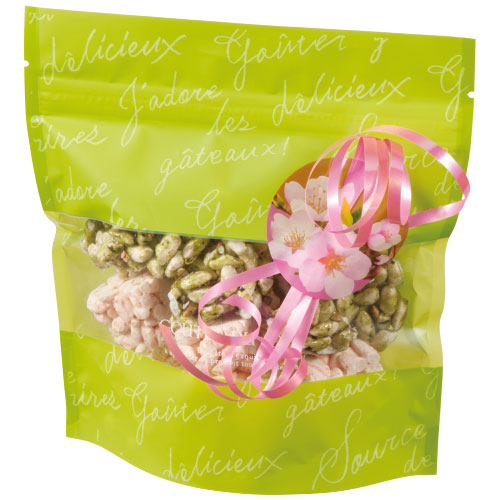 【ジッパー付きスタンド菓子袋】バリアPET ST袋 グテグリーン(160×80×170ミリ) 1,000枚