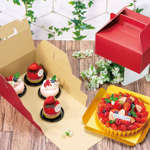 【未開封】テイクアウトキャリー　手付き　ケーキ箱 未開封】テイクアウトキャリー手付きケーキ箱
