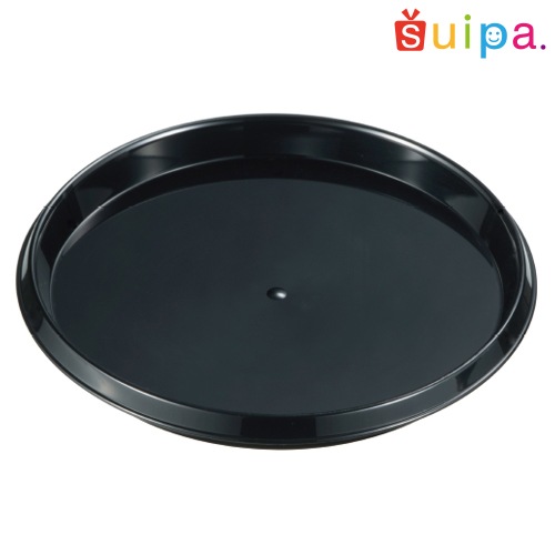 【ケーキトレー　プラスチックトレー】エコPAO PS 70φサークルトレー 黒 (b)　1,200個