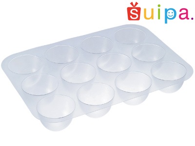 【水まんじゅう型】PP 涼まんじゅう 35φ 12ケ流し型　500個【簡単・便利！水まんじゅう以外のムースやゼリーもこれに流してトッピング！直径35ミリのドーム型】