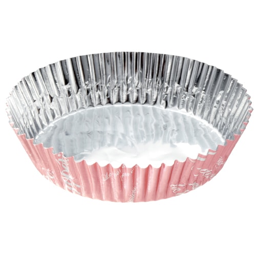 【パーチ】アルミケース 125φ×底径75φ フランス文字柄 ピンク 500枚